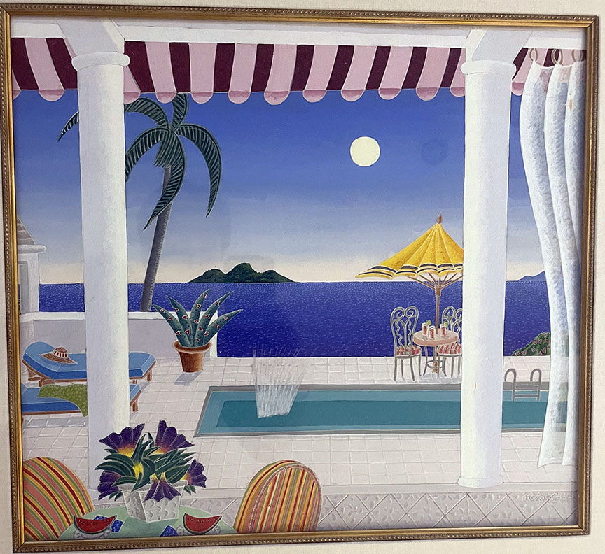 Thomas McKnight - Caribbean Pool - Original Painting - Casein