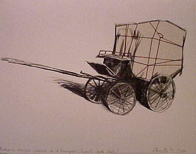 Javacheff Christo - Package on Carozza | - Limited Edition Mixed Media Lithograph