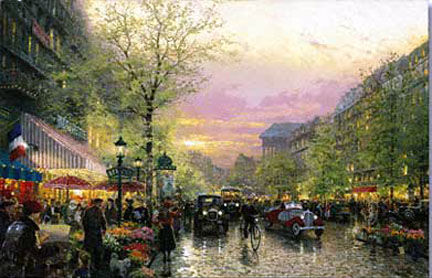 Thomas Kinkade - Paris City of Lights - Limited Edition Offset Lithograph