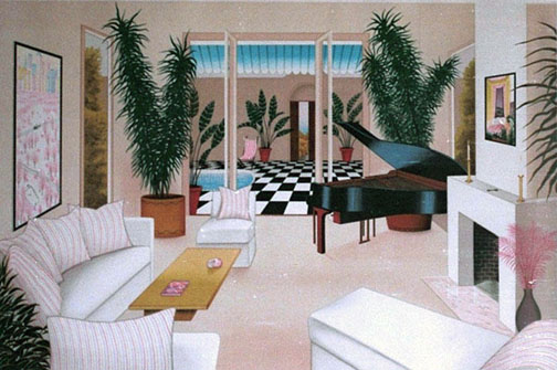 Fanch Ledan - Patio with Grand Piano - Limited Edition Lithograph