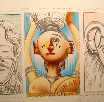 Larry Rivers - Patriotic Stamp - Limited Edition Lithograph