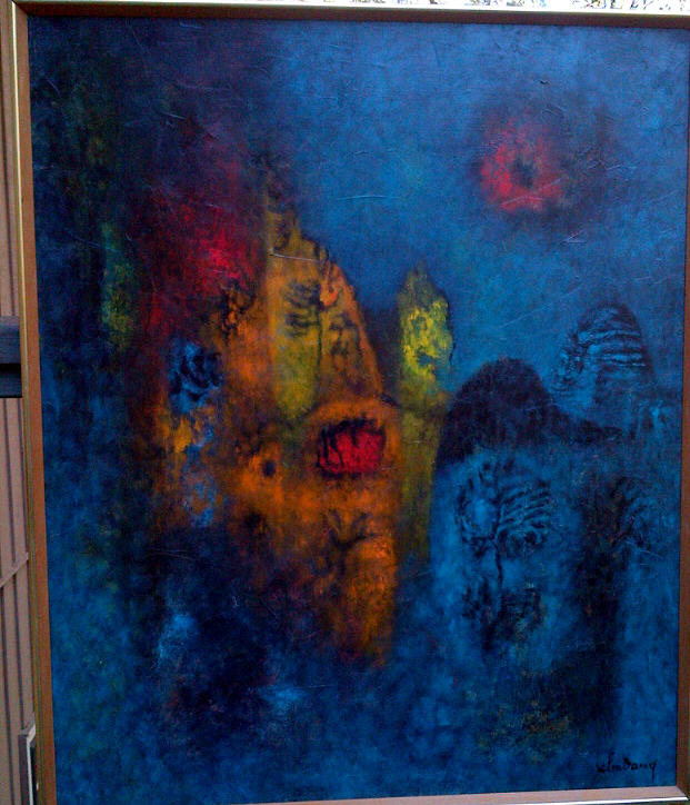 Lebadang - Paysage Bleu - Original Painting - Oil on Canvas