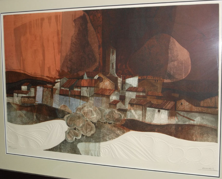 Sunol Alvar - Paysage Rouge - Limited Edition Lithograph
