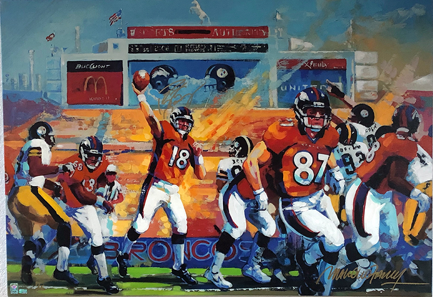 Malcolm Farley - Payton Manning - Limited Edition Giclee on Canvas