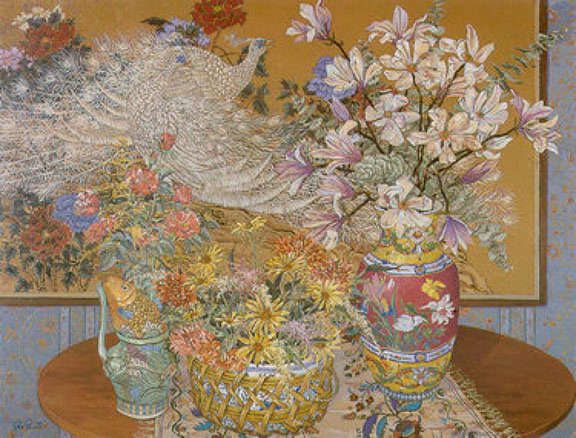 John Powell - Peacocks And Flowers - Limited Edition Serigraph