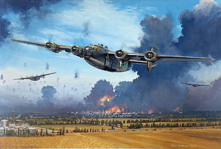 William S. Phillips - Ploesti Into the Fire and Fury - Limited Edition Lithograph