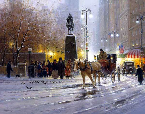 G Harvey - Pigeon's Corner - New York - Limited Edition Lithograph