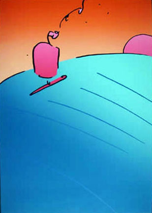 Peter Max - Pink Sailboat - Limited Edition Serigraph
