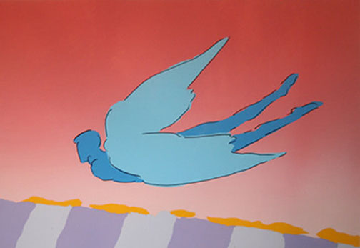 Peter Max - Pink Sky Flyer - Limited Edition Serigraph