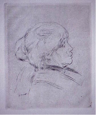 Pierre-Auguste Renoir - Portrait Of Berthe Morisot - Limited Edition Etching