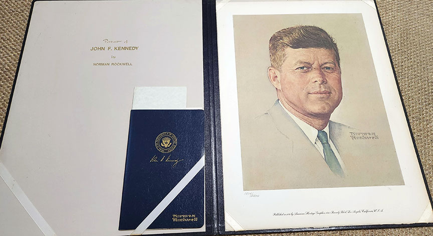 Norman Rockwell - Portrait of John F. Kennedy - Limited Edition Driograph