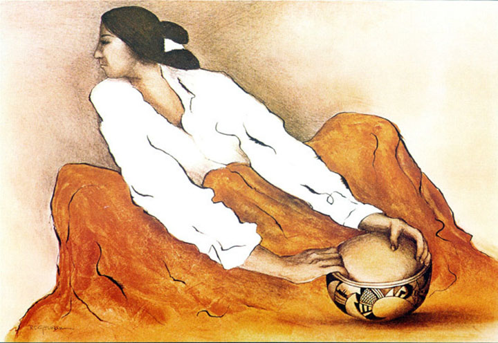 RC Gorman - Pottery Keeper - Limited Edition Lithograph