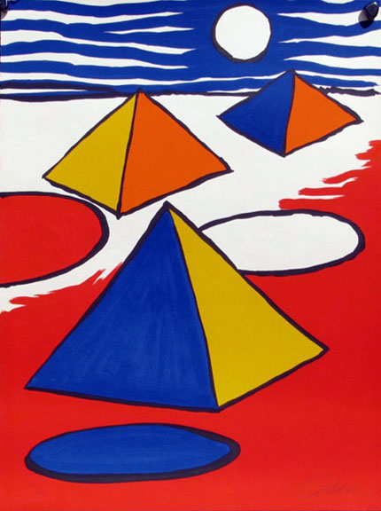 Alexander Calder - Pyramids at Night - Limited Edition Lithograph