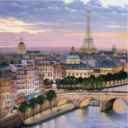 Liudmila Kondakova - Quai De Conti - Limited Edition Serigraph on Gesso Board