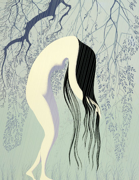 Eyvind Earle - Rain Shower - Limited Edition Serigraph