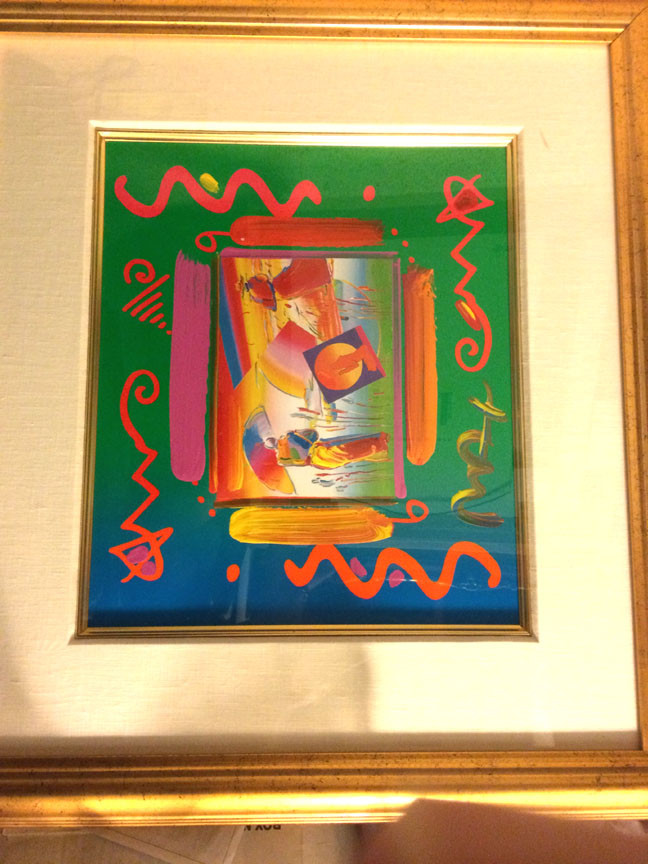 Peter Max - Rainbow Umbrella Man I Collage - Limited Edition Mixed Media