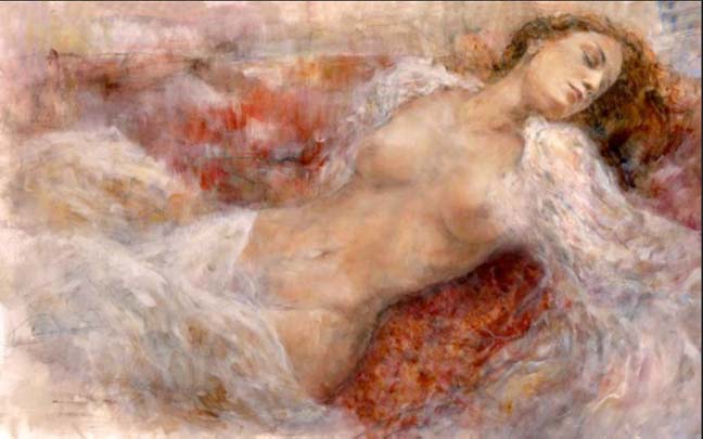 Gary Benfield - Red Chaise - Limited Edition Giclee on Canvas