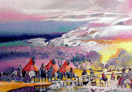Earl Biss - Red Lodge with the Melting of the Spring Snow - Limited Edition Serigraph