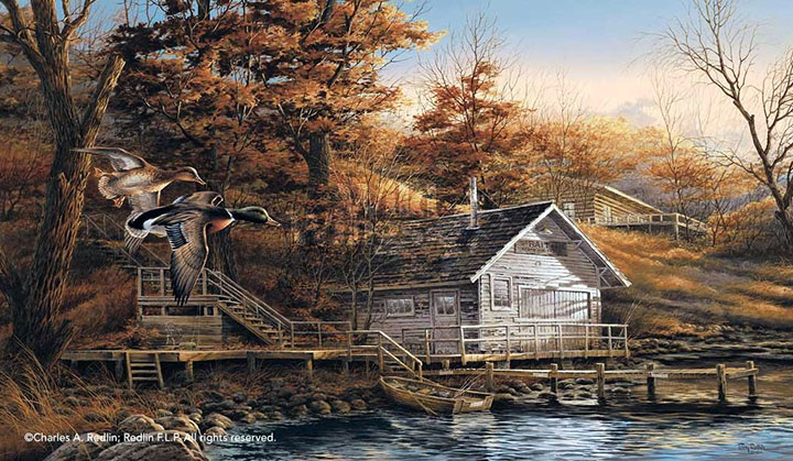 Terry Redlin - Autumn Shoreline - Limited Edition Offset Lithograph
