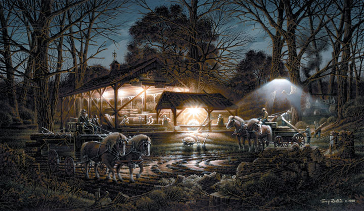 Terry Redlin - Building the Community - Limited Edition Offset Lithograph