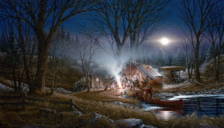Terry Redlin - Campfire Tales - Limited Edition Offset Lithograph