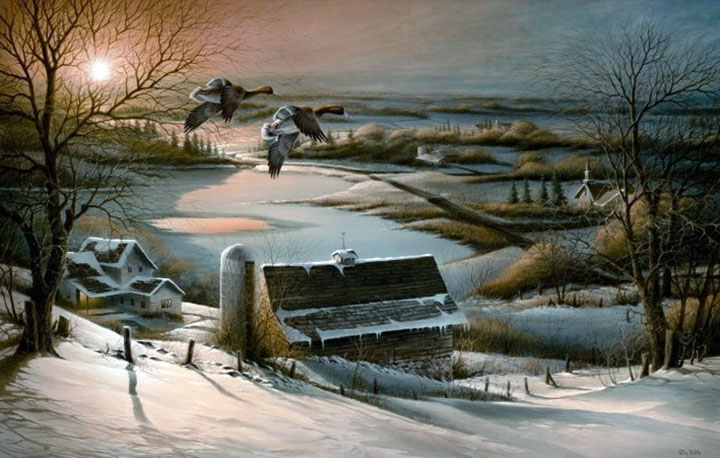 Terry Redlin - Delayed Departure - Limited Edition Offset Lithograph