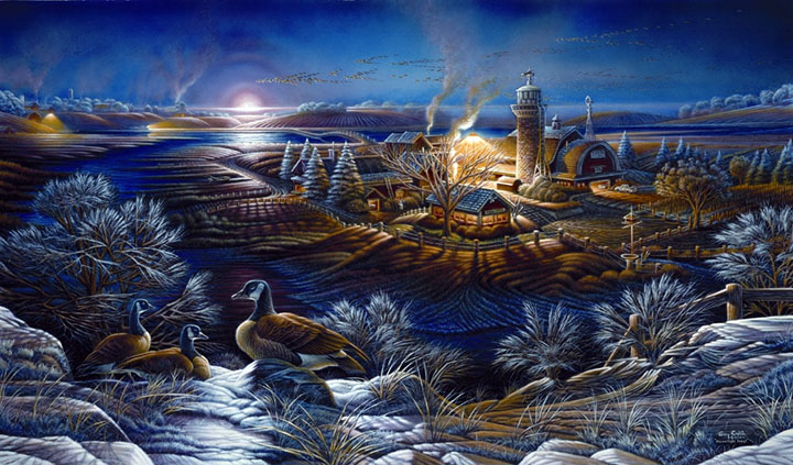 Terry Redlin - Moonlight Frost - Limited Edition Offset Lithograph