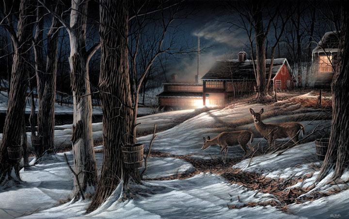 Terry Redlin - Night Mapling - Limited Edition Offset Lithograph