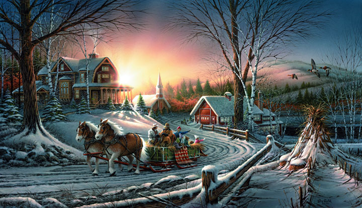 Terry Redlin - The Pleasures of Winter - Limited Edition Offset Lithograph