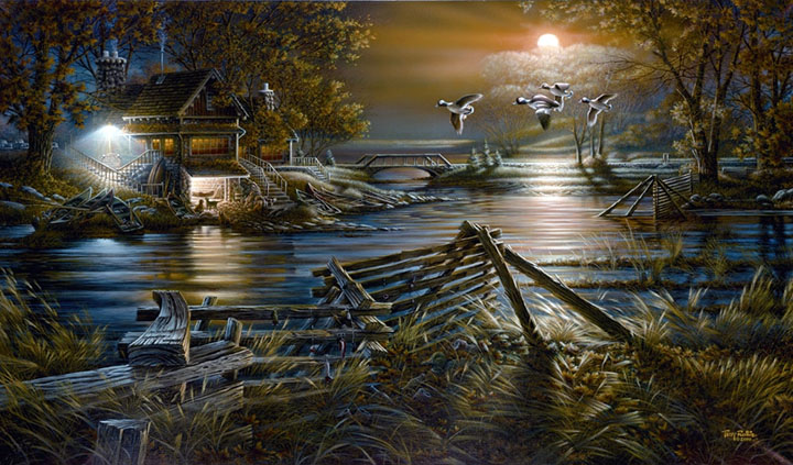 Terry Redlin - The Social Hour - Limited Edition Offset Lithograph