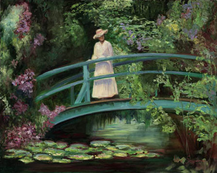 Jane Seymour - Reflecting In Monet's Garden - Limited Edition Giclee on Canvas