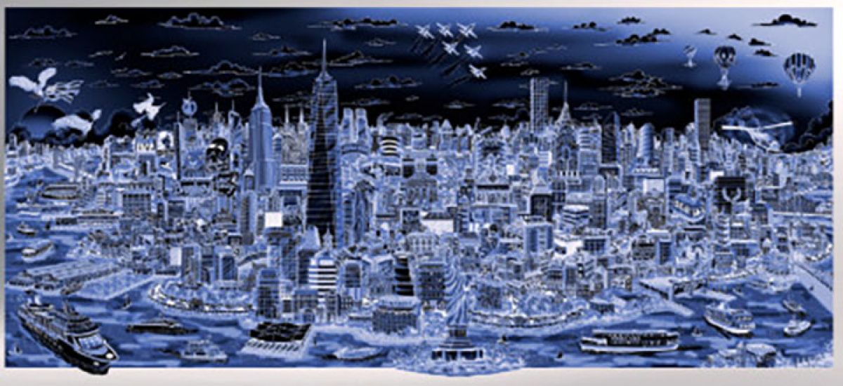 Charles Fazzino - Reflective Shades of Manhattan - 3-D Limited Edition Serigraph on Aluminum