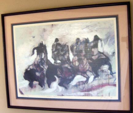 Earl Biss - Riders in Purple and White - Limited Edition Serigraph