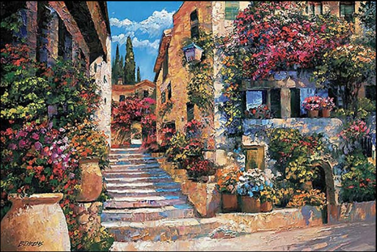 Howard Behrens - Riviera Stairs - Limited Edition Serigraph