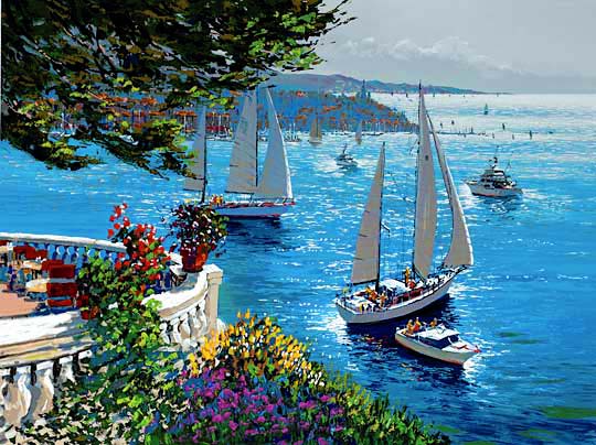 Kerry Hallam - Riviera Terrace - Limited Edition Serigraph