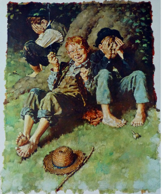 Norman Rockwell - First Smoke - Limited Edition Lithograph