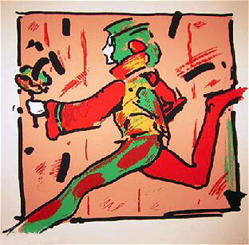 Peter Max - Runner On Brown - Limited Edition Serigraph