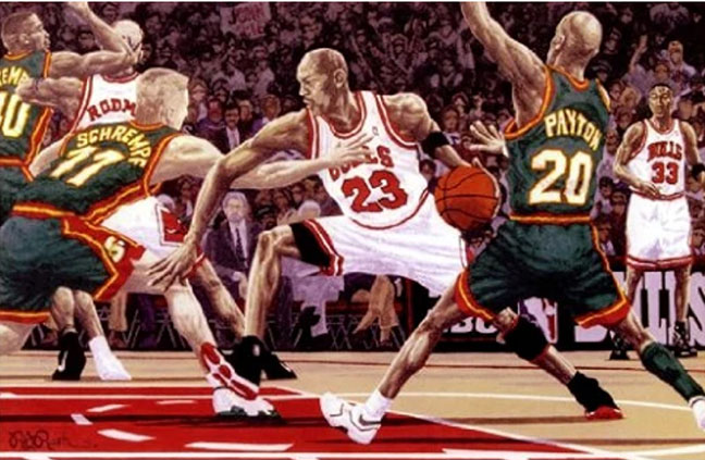 Rick Rush - Bulls: A Sunday Drive - Limited Edition Serigraph