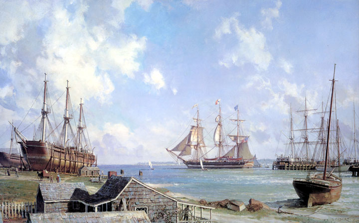 John Stobart - Nantucket Sailing Day Nantucket in 1841 - Limited Edition Lithograph