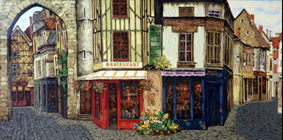 Viktor Shvaiko - Salon De The - Limited Edition Enhanced Canvas