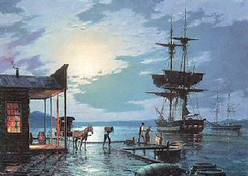 John Stobart - San Francisco Embarking for the Voyage Home in 1850 - Limited Edition Lithograph