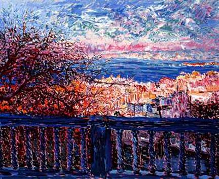 Marco Sassone - San Francisco Terrace - Limited Edition Serigraph