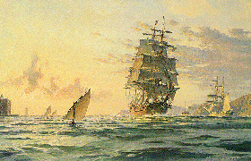 John Stobart - San Francisco The Clipper Ship Dashing Wave entering the Golden Gate - Limited Edition Lithograph