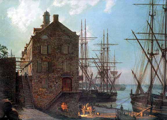John Stobart - Savannah River Street by Moonlight in 1842 - Limited Edition Lithograph