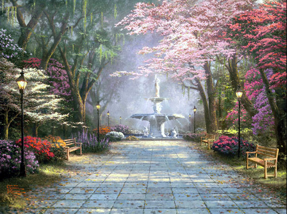 Thomas Kinkade - Savannah Romance - Limited Edition Offset Lithograph on Canvas