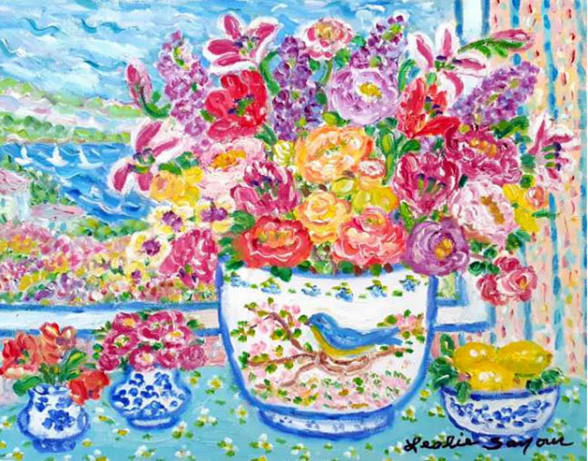 Leslie Sayour - Cheerful Bouquet - Limited Edition Serigraph