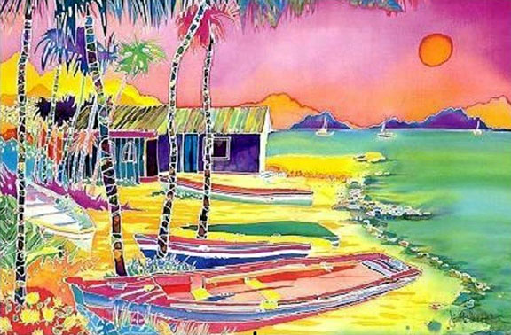 Jennifer Markes - Shoreside at Sunset - Limited Edition Serigraph 