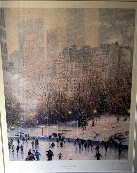 Thomas Kinkade - Skating in the Park - Limited Edition Offset Lithograph on Canvas