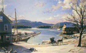 John Stobart - Somesville A View of Mount Desert from Somes Cove c. 1870 - Limited Edition Lithograph