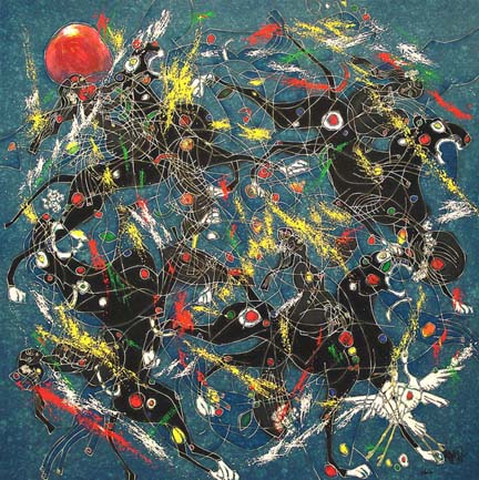 TieFeng Jiang - Song of Panthers - Limited Edition Serigraph 
